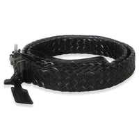 Saint Laurent Black Woven Lambskin Cassandre 38mm Belt 80/32 2