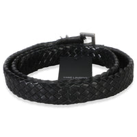 Saint Laurent Black Woven Lambskin Cassandre 38mm Belt 80/32 3