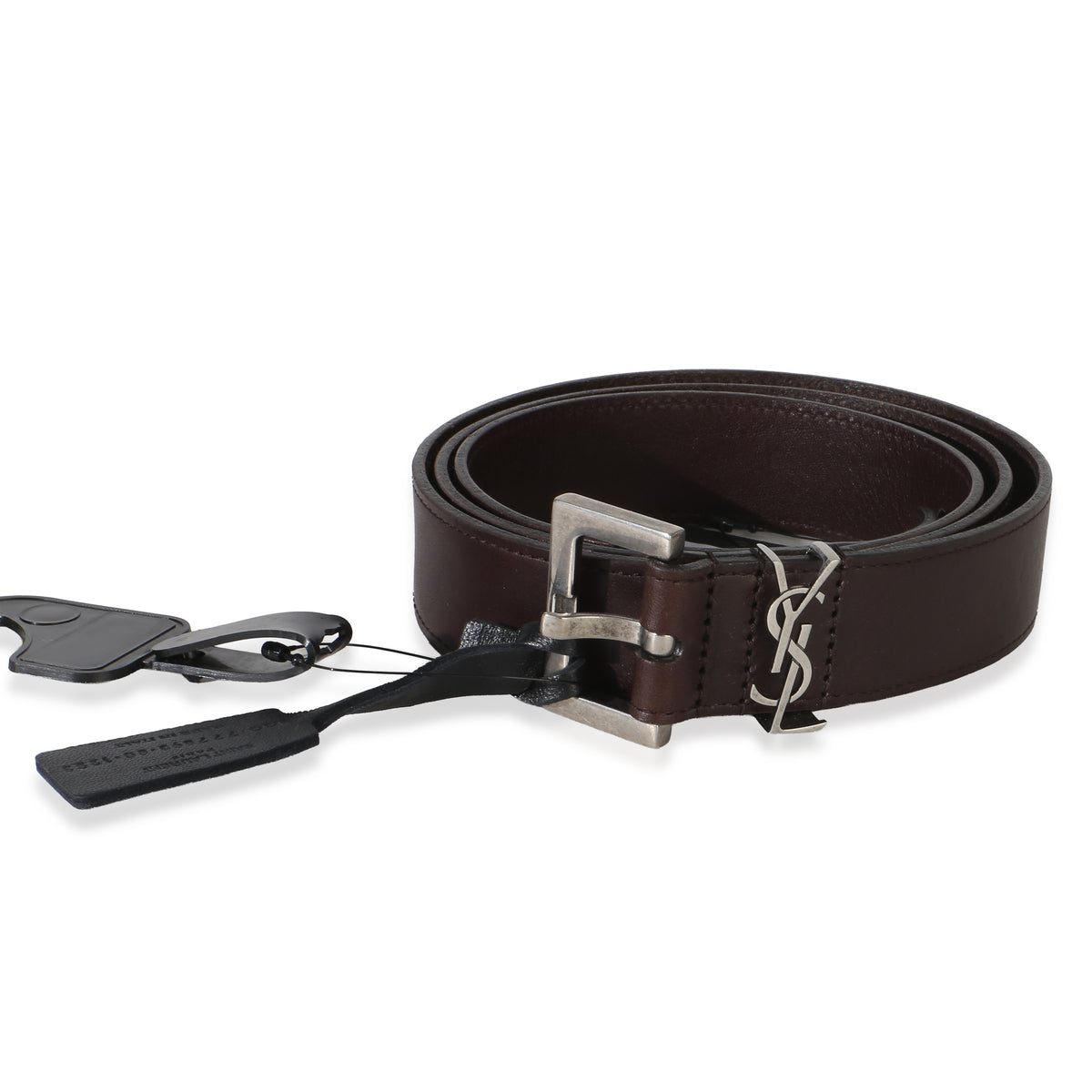 Saint Laurent Brown Lambskin Cassandre 38mm Belt 80/32 id