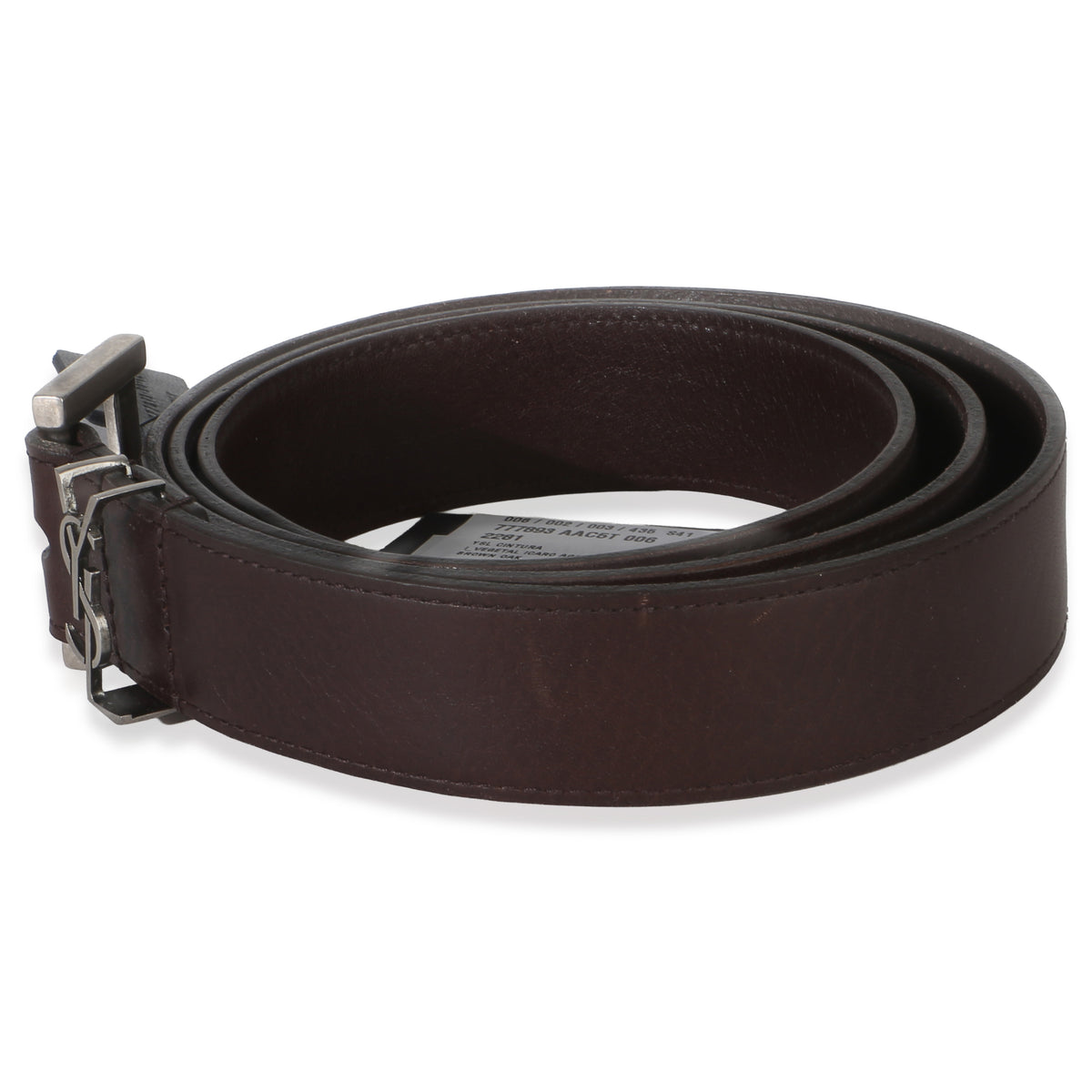 Saint Laurent Brown Lambskin Cassandre 38mm Belt 80/32 2
