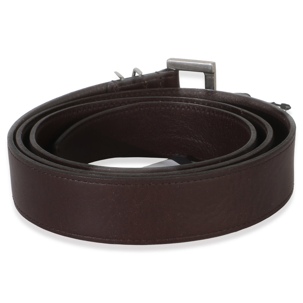 Saint Laurent Brown Lambskin Cassandre 38mm Belt 80/32 3