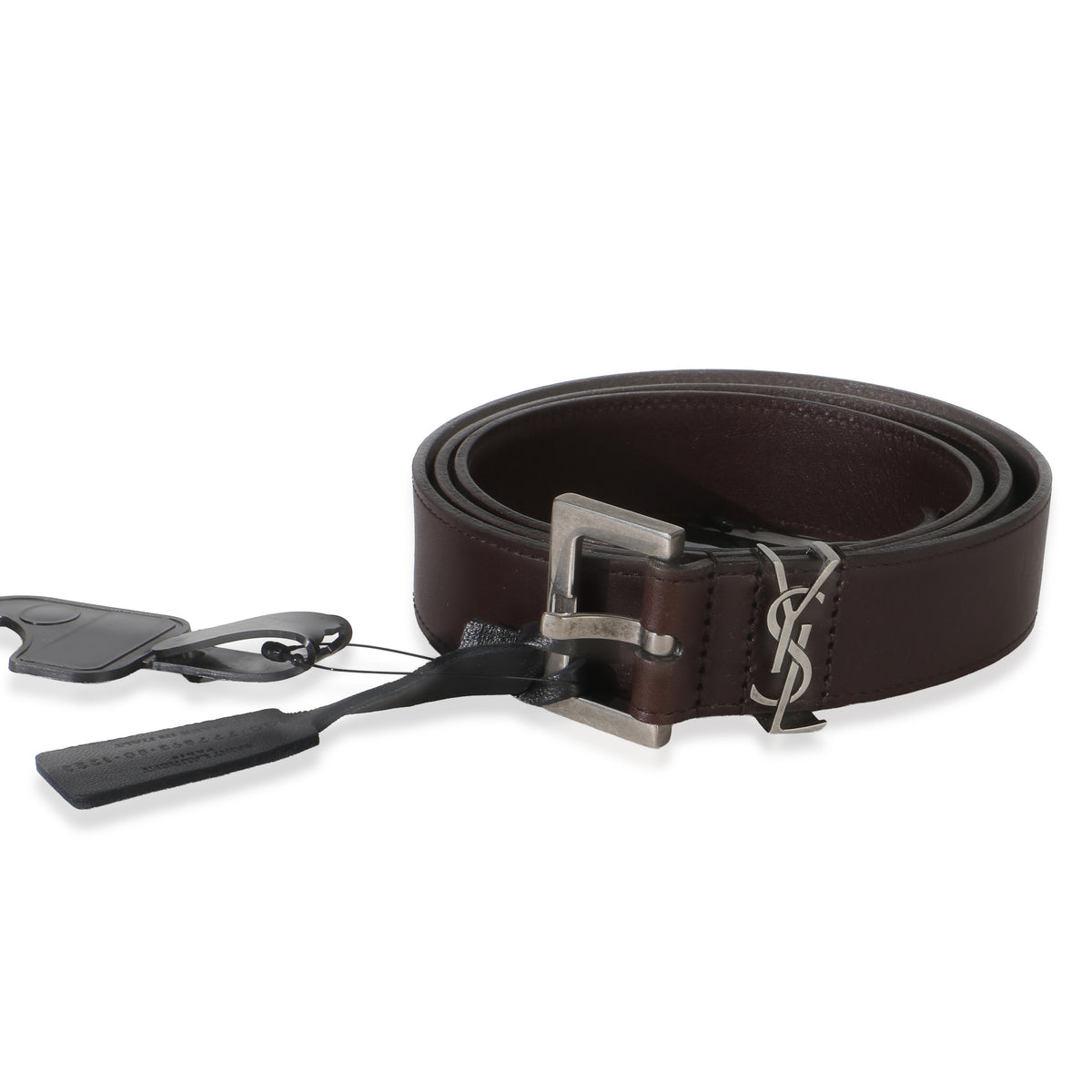 Saint Laurent Brown Lambskin Cassandre 38mm Belt 80/32 fv