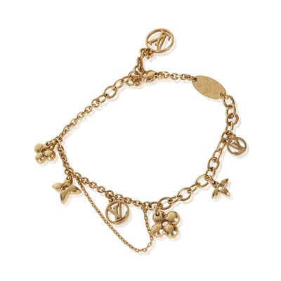 Louis Vuitton Gold Plated  Blooming Supple Charm Bracelet fv
