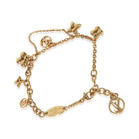 Louis Vuitton Gold Plated  Blooming Supple Charm Bracelet pv
