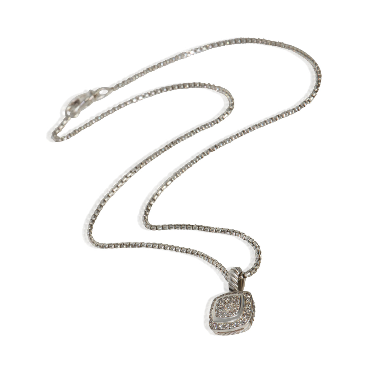 David Yurman Sterling Silver Diamond Petite Albion Pendant 3