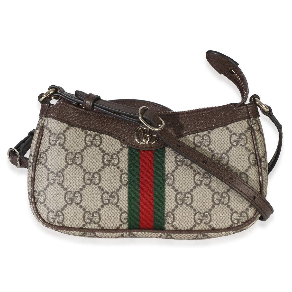Gucci Beige Ebony GG Supreme Monogram Canvas Mini Ophidia Shoulder Bag Handbag id