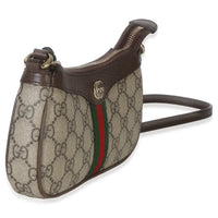Gucci Beige Ebony GG Supreme Monogram Canvas Mini Ophidia Shoulder Bag Handbag 3