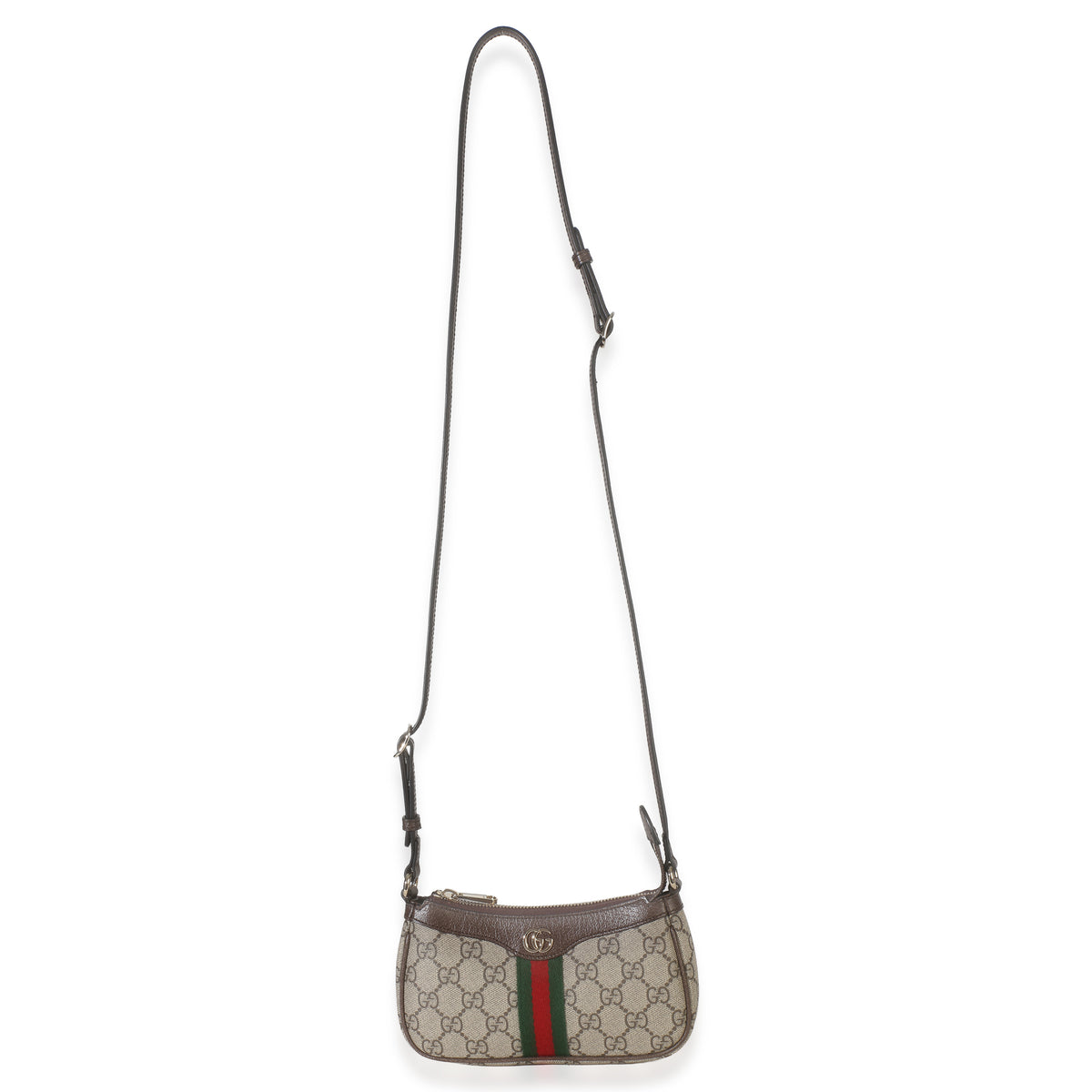 Gucci Beige Ebony GG Supreme Monogram Canvas Mini Ophidia Shoulder Bag Handbag 8