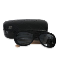 Chanel Black Beige Bi Color Rectangle Lens Sunglasses id