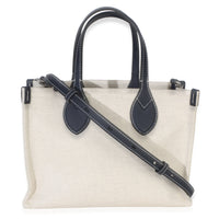 Gucci Navy Canvas Calfskin Logo Print Mini Tote Handbag 4