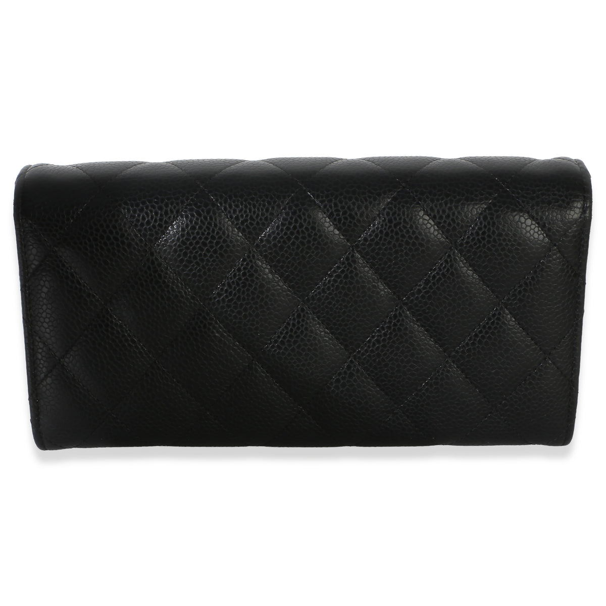Chanel Black Quilted Caviar Large Gusset Flap Wallet Wallet 4