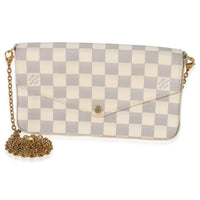 Louis Vuitton Rose Ballerine Damier Azur Canvas Felicie Pochette Handbag 2