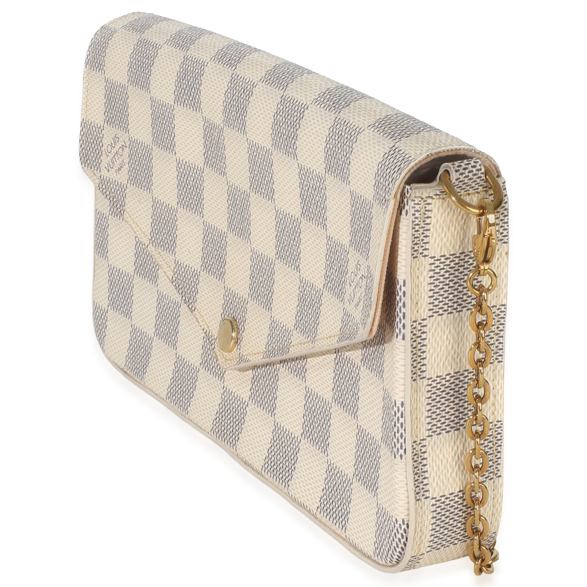 Louis Vuitton Rose Ballerine Damier Azur Canvas Felicie Pochette Handbag 3