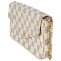 Louis Vuitton Rose Ballerine Damier Azur Canvas Felicie Pochette Handbag 3