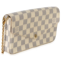 Louis Vuitton Rose Ballerine Damier Azur Canvas Felicie Pochette Handbag 4