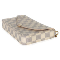 Louis Vuitton Rose Ballerine Damier Azur Canvas Felicie Pochette Handbag 7