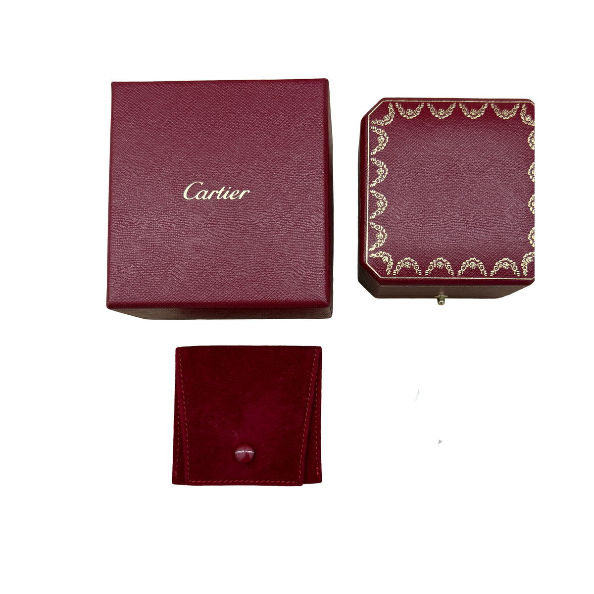 Cartier 3 Tone Gold  Vendome Louis  3.5mm Band box
