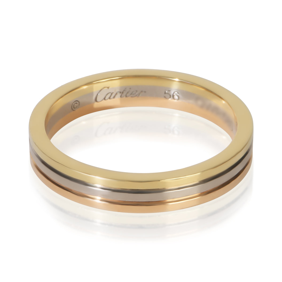 Cartier 3 Tone Gold  Vendome Louis  3.5mm Band fv