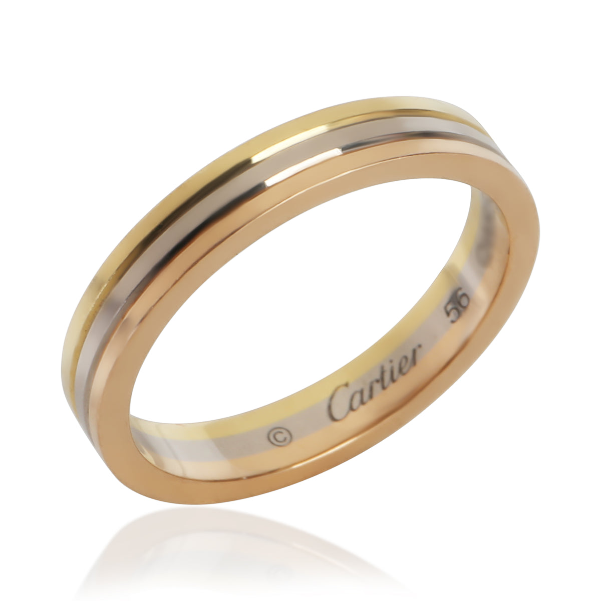 Cartier 3 Tone Gold  Vendome Louis  3.5mm Band bv