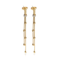 David Yurman Yellow Gold Diamond Petite Helena Chain Drop Earrings fv