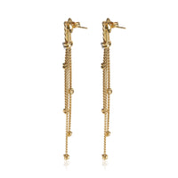 David Yurman Yellow Gold Diamond Petite Helena Chain Drop Earrings pv