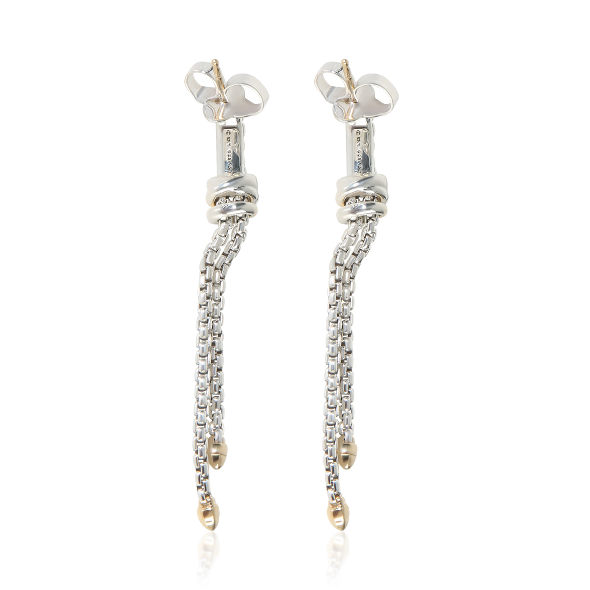 David Yurman Yellow Gold & Sterling Silver Diamond Petite Helena Earrings av