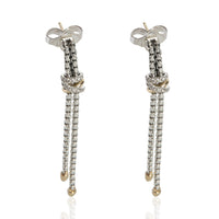 David Yurman Yellow Gold & Sterling Silver Diamond Petite Helena Earrings fv