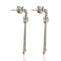 David Yurman Yellow Gold & Sterling Silver Diamond Petite Helena Earrings pv