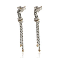 David Yurman Yellow Gold & Sterling Silver Diamond Petite Helena Earrings sv