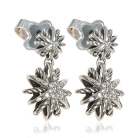 David Yurman Sterling Silver Diamond Starburst Earrings bv