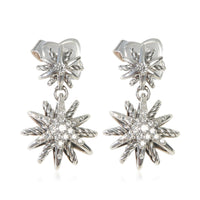 David Yurman Sterling Silver Diamond Starburst Earrings pv