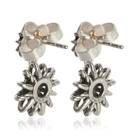 David Yurman Sterling Silver Diamond Starburst Earrings sv