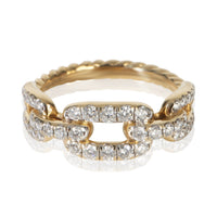 David Yurman Yellow Gold Diamond Stax Chain Link Ring fv