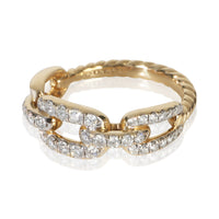 David Yurman Yellow Gold Diamond Stax Chain Link Ring sv