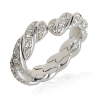 David Yurman White Gold Diamond Sculpted Cable Flex Ring bv