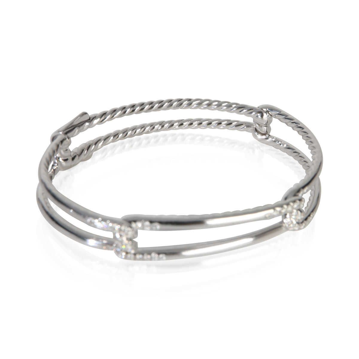David Yurman White Gold Diamond Continuance Bracelet av