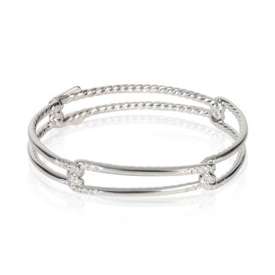 David Yurman White Gold Diamond Continuance Bracelet fv