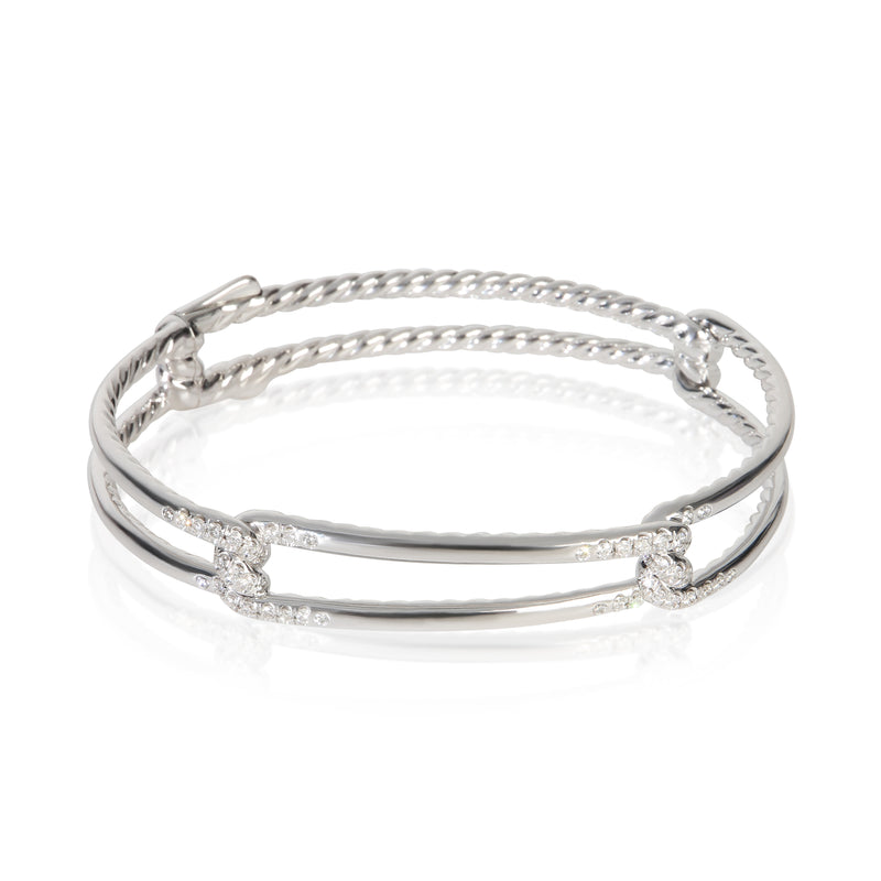 David Yurman White Gold Diamond Continuance Bracelet fv