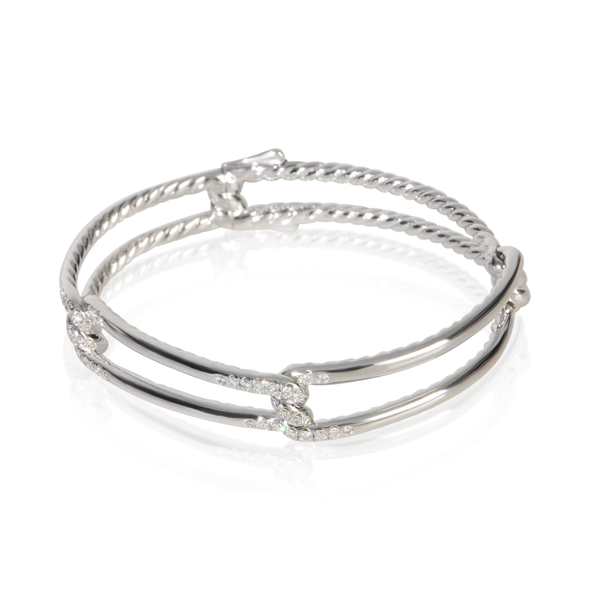 David Yurman White Gold Diamond Continuance Bracelet sv