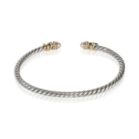 David Yurman Yellow Gold & Sterling Silver Pearl and Diamond Petite Helena Brace pv