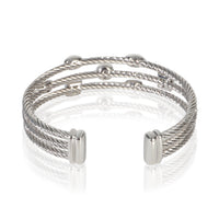 David Yurman Sterling Silver Diamond Confetti 3 Row Bracelet pv