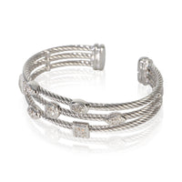 David Yurman Sterling Silver Diamond Confetti 3 Row Bracelet sv