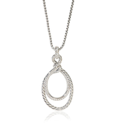 David Yurman Sterling Silver Diamond Continuance Pendant fv