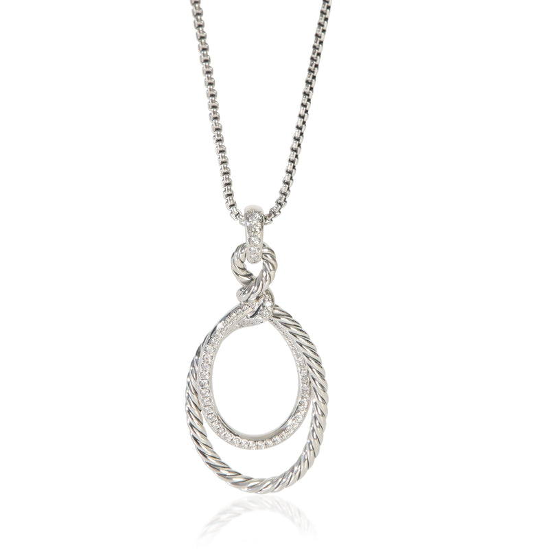 David Yurman Sterling Silver Diamond Continuance Pendant fv