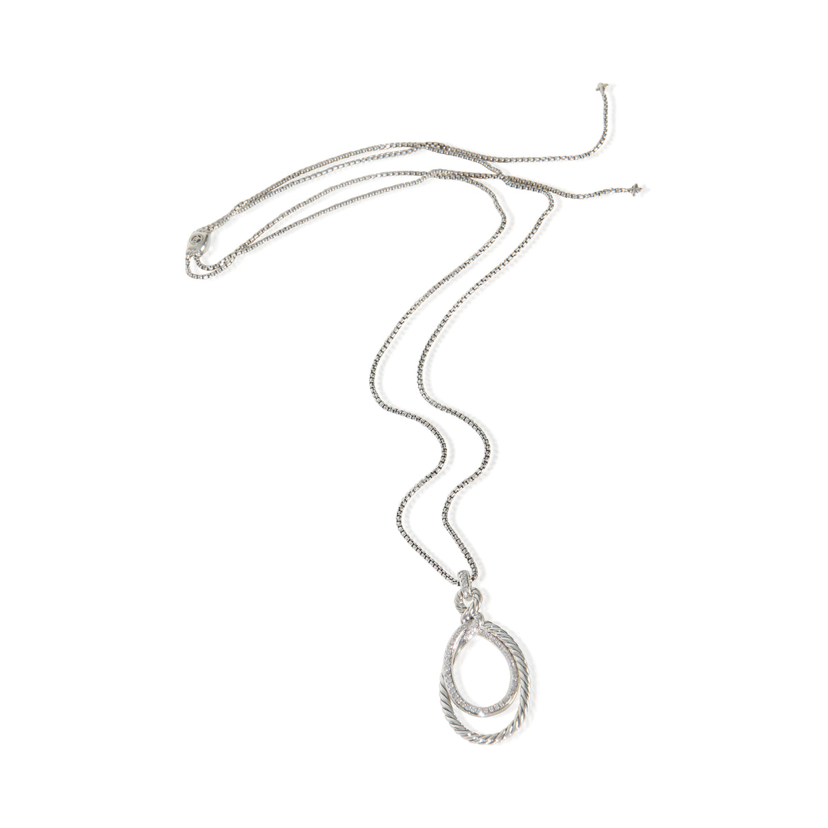 David Yurman Sterling Silver Diamond Continuance Pendant pv