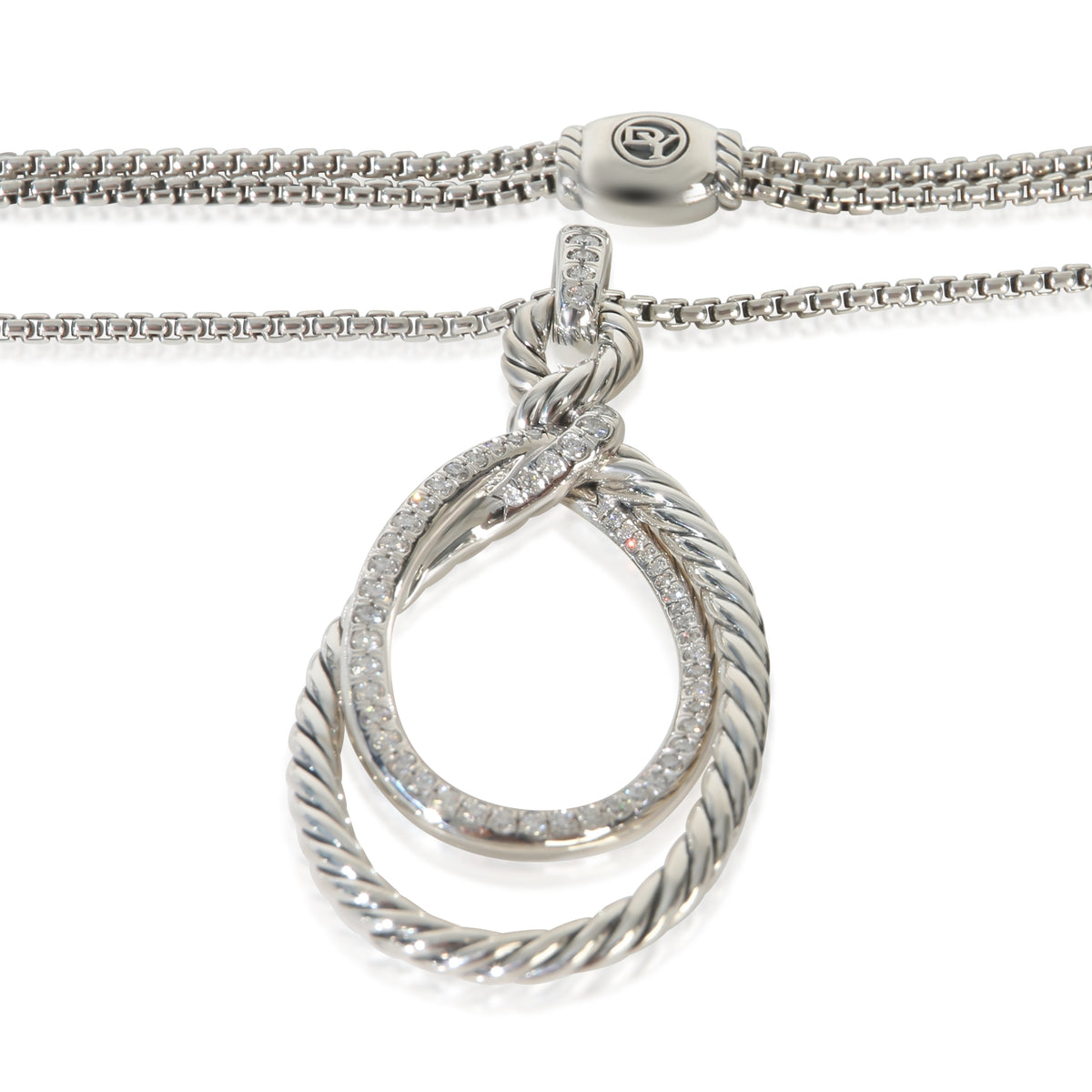David Yurman Sterling Silver Diamond Continuance Pendant sv