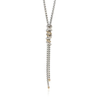 David Yurman Yellow Gold & Sterling Silver Diamond Helena Lariat Necklace fv