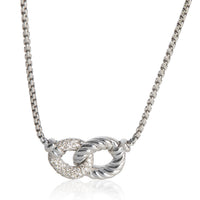David Yurman Sterling Silver Diamond Belmont Double Link Pendant fv
