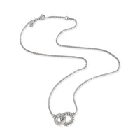 David Yurman Sterling Silver Diamond Belmont Double Link Pendant pv