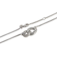 David Yurman Sterling Silver Diamond Belmont Double Link Pendant sv